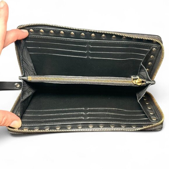 Valentino Garavani White/Ivory Rockstud Continental Wallet w Black Studs - Picture 8 of 16